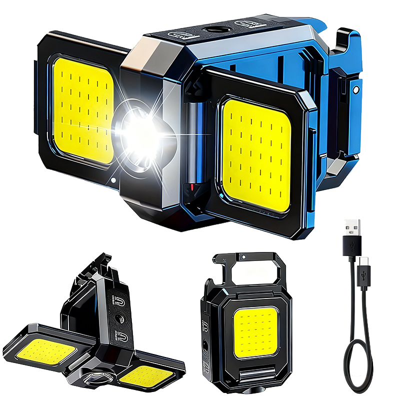 Outdoor Camping Lamp - Мини-фонарик-брелок COB, рабочий свет, USB аккумуляторная