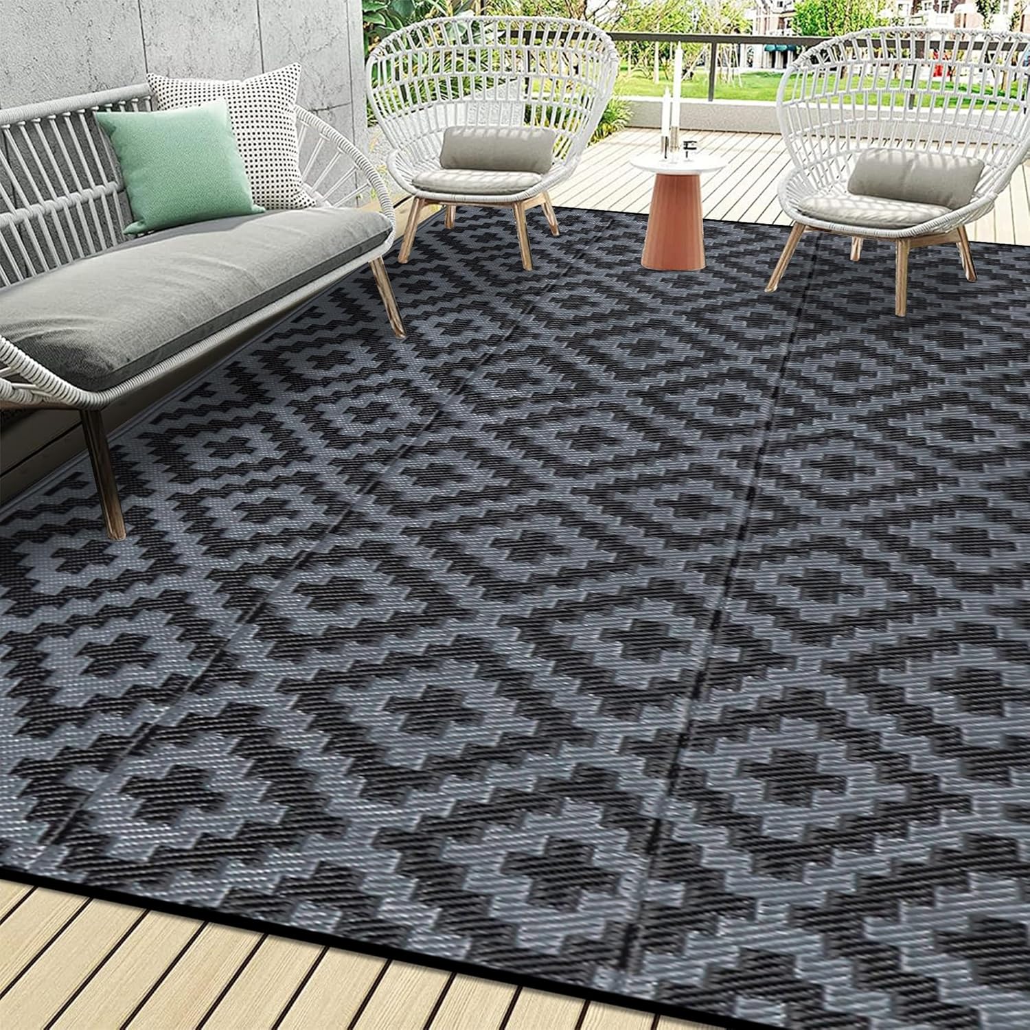 Outdoor Camping Rugs 9X18 - Водонепроницаемый уличный коврик 9x18 футов, пластиковый
