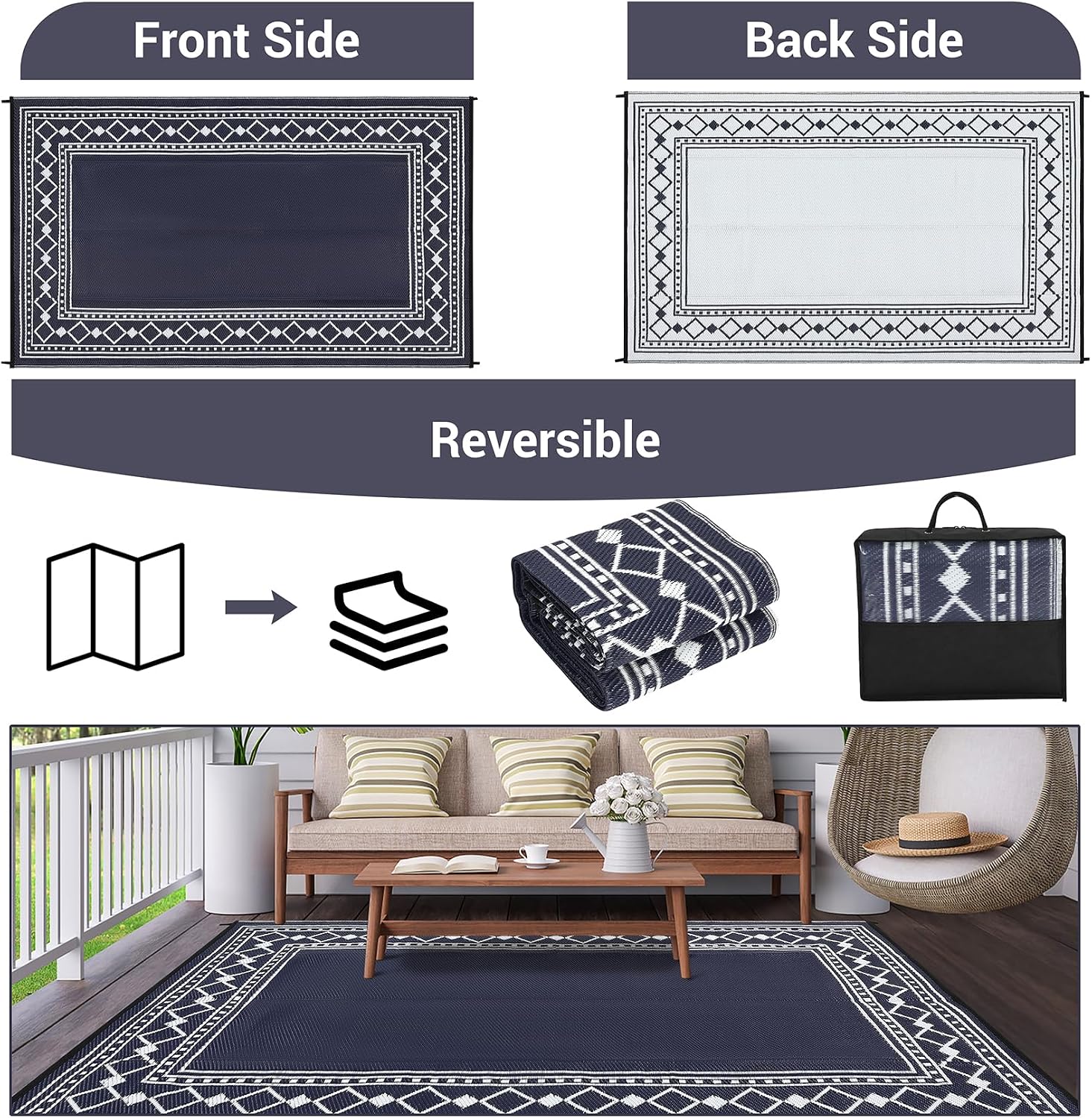Ковер для гостиной из водонепр – обзор и цена Outdoor Camping Rugs 9X18