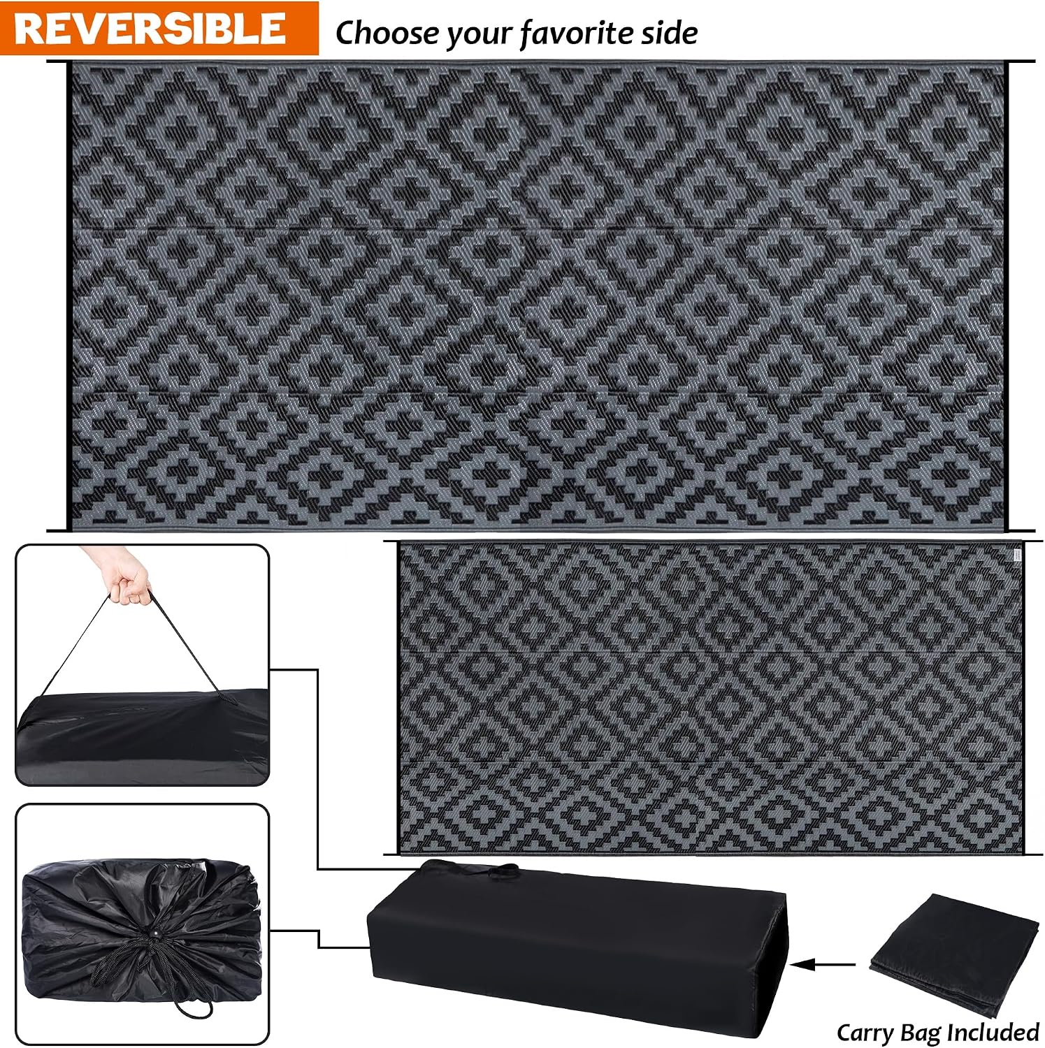 Водонепроницаемый уличный ковр – обзор и цена Outdoor Camping Rugs 9X18